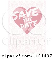 Poster, Art Print Of Pink Floral Save The Date Wedding Background With A Heart