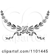 Clipart Black And White Wreath Design Element 5 Royalty Free Vector Illustration