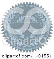 Clipart Blue Seal Design Element 4 Royalty Free Vector Illustration