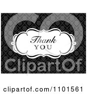 Clipart Black And White Thank You Frame Over A Pattern Royalty Free Vector Illustration