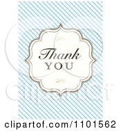 Clipart Thank You Frame Over A Blue Pattern Royalty Free Vector Illustration by BestVector