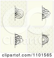 Poster, Art Print Of Black Swirls Over Beige Backgrounds