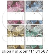 Poster, Art Print Of Brown Victorian Backgrounds With Pink Blue Yellow And Green Flowers And Copyspace