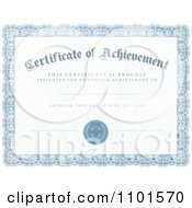 Clipart Blue Certificate Of Achievement Royalty Free Vector Illustration