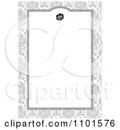 Poster, Art Print Of White Frame With A Rose Over Gray Floral