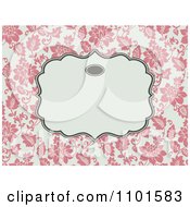 Clipart Beige Frame Over Pink Floral Vines Royalty Free Vector Illustration