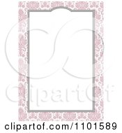 Poster, Art Print Of White Frame With A Rose Over Pink Floral