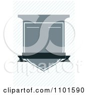Poster, Art Print Of Blue Crest Shield With Copyspace Over Diagonal Lines