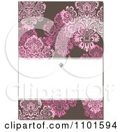 Brown Victorian Background With Pink Flowers And Copyspace