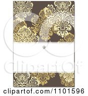 Brown Victorian Background With Yellow Flowers And Copyspace