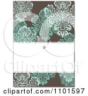 Brown Victorian Background With Green Flowers And Copyspace