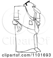 Outlined Businessman With Empty Pockets