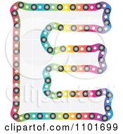 Clipart Colorful Capital Letter E With A Grid Pattern Royalty Free Vector Illustration