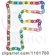Clipart Colorful Capital Letter F With A Grid Pattern Royalty Free Vector Illustration
