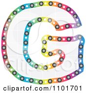 Clipart Colorful Capital Letter G With A Grid Pattern Royalty Free Vector Illustration
