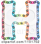 Clipart Colorful Capital Letter H With A Grid Pattern Royalty Free Vector Illustration