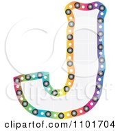 Colorful Capital Letter J With A Grid Pattern
