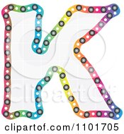 Colorful Capital Letter K With A Grid Pattern