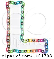 Colorful Capital Letter L With A Grid Pattern