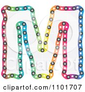 Clipart Colorful Capital Letter M With A Grid Pattern Royalty Free Vector Illustration