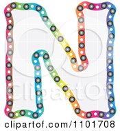 Clipart Colorful Capital Letter N With A Grid Pattern Royalty Free Vector Illustration