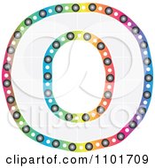 Clipart Colorful Capital Letter O With A Grid Pattern Royalty Free Vector Illustration