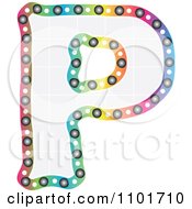 Clipart Colorful Capital Letter P With A Grid Pattern Royalty Free Vector Illustration