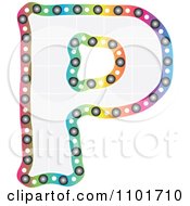 Poster, Art Print Of Colorful Capital Letter P With A Grid Pattern