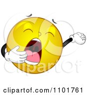 Clipart Yellow Smiley Yawning Royalty Free Vector Illustration by BNP Design Studio