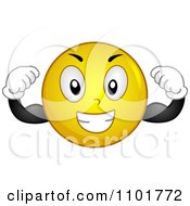 Poster, Art Print Of Strong Yellow Smiley Flexing