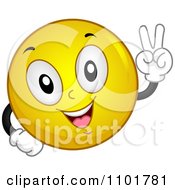 Clipart Peaceful Yellow Smiley Royalty Free Vector Illustration