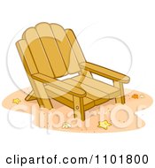 Poster, Art Print Of Wooden Beach Chair In Sand