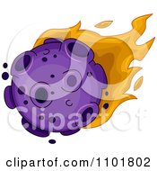 Clipart Purple Meteor And Flames Royalty Free Vector Illustration