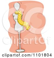 Clipart Designer Mannequin With A Yellow Scarf Over Pink Royalty Free Vector Illustration by BNP Design Studio
