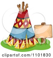 Poster, Art Print Of Native American Tipi With A Sign