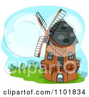 Poster, Art Print Of Windmill On Grass