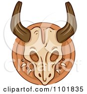 Poster, Art Print Of Horned Animal Skull Mounted