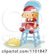 Clipart Doll Toy In A Chair With A Pillow On The Ground Royalty Free Vector Illustration