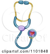 Clipart Blue Toy Stethoscope With A Heart Royalty Free Vector Illustration