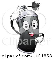 Poster, Art Print Of Happy Black Spray Can Squirting Paint