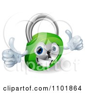 Poster, Art Print Of 3d Happy Padlock With Two Thumbs Up