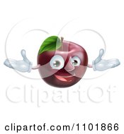 Happy Red Apple Mascot