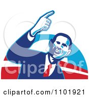 Barack Obama American President Over Red White And Blue