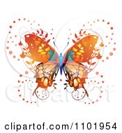 Poster, Art Print Of Ornate Orange Butterfly With Foliage