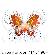 Poster, Art Print Of Ornate Orange Butterfly With A Heart Center