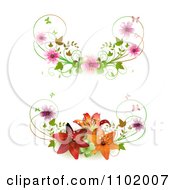 Poster, Art Print Of Cherry Blossom And Lily Butterfly Rule Dividers