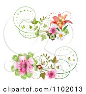 Poster, Art Print Of Blossom Ladybug And Lily Design Elements