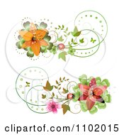 Poster, Art Print Of Red And Orange Lily And Ladybug Design Elements