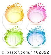 Clipart Orange Pink Green And Blue Frames With Dew And Circles Royalty Free Vector Illustration