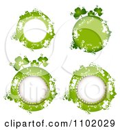 Clipart Round Green St Patricks Day Frames With Shamrocks Royalty Free Vector Illustration